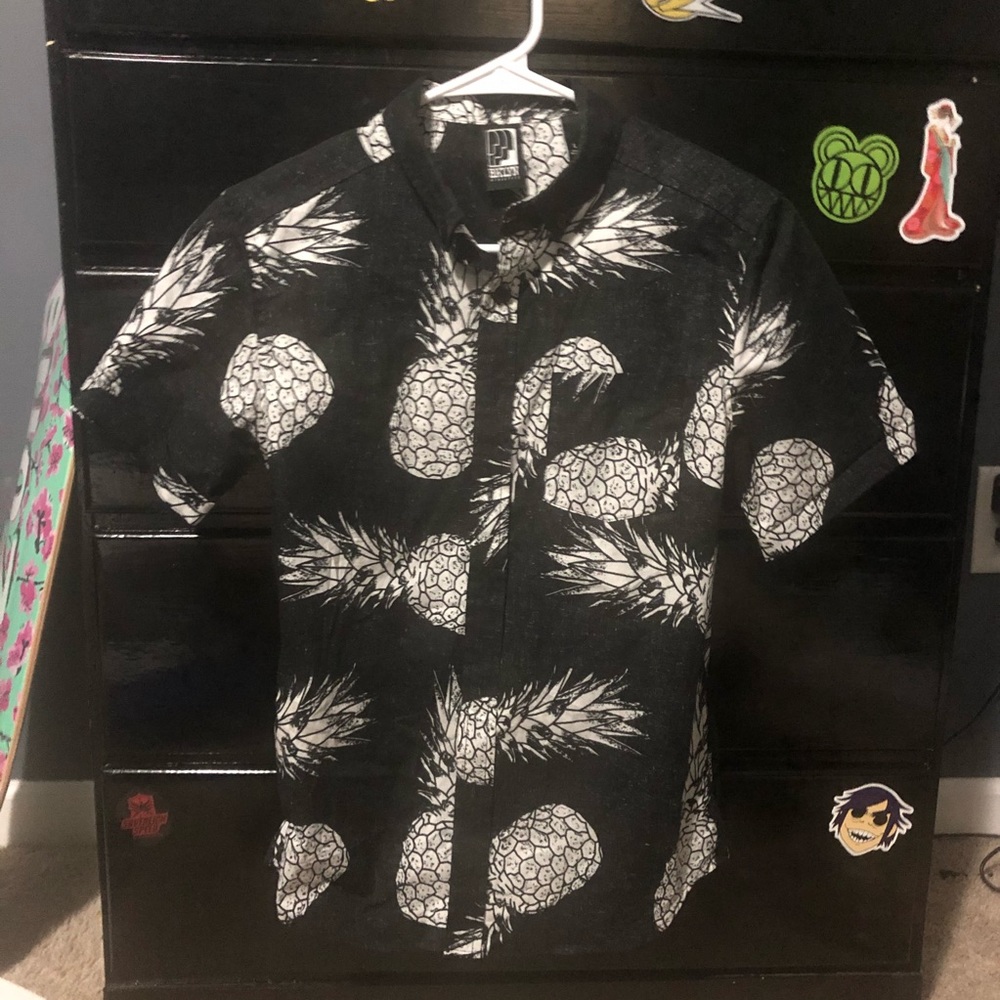 Boys BKLYN Button Down Hawaiian Pineapple Shirt